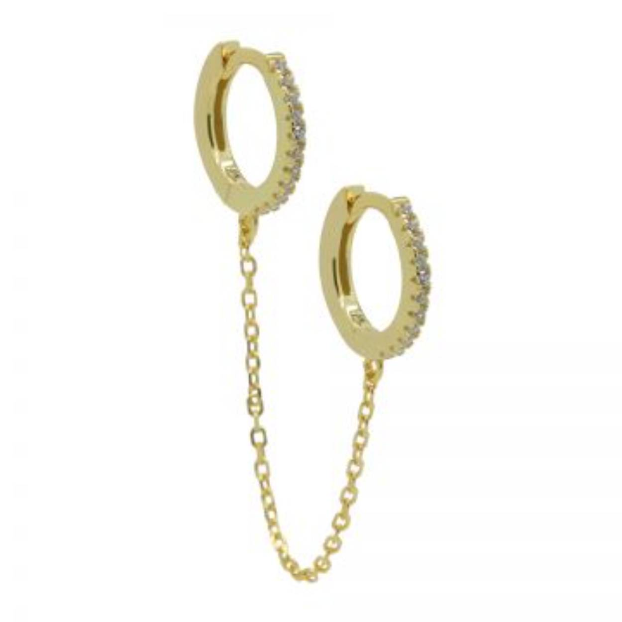 Hinged Hoops Double In Chains Goldplated
