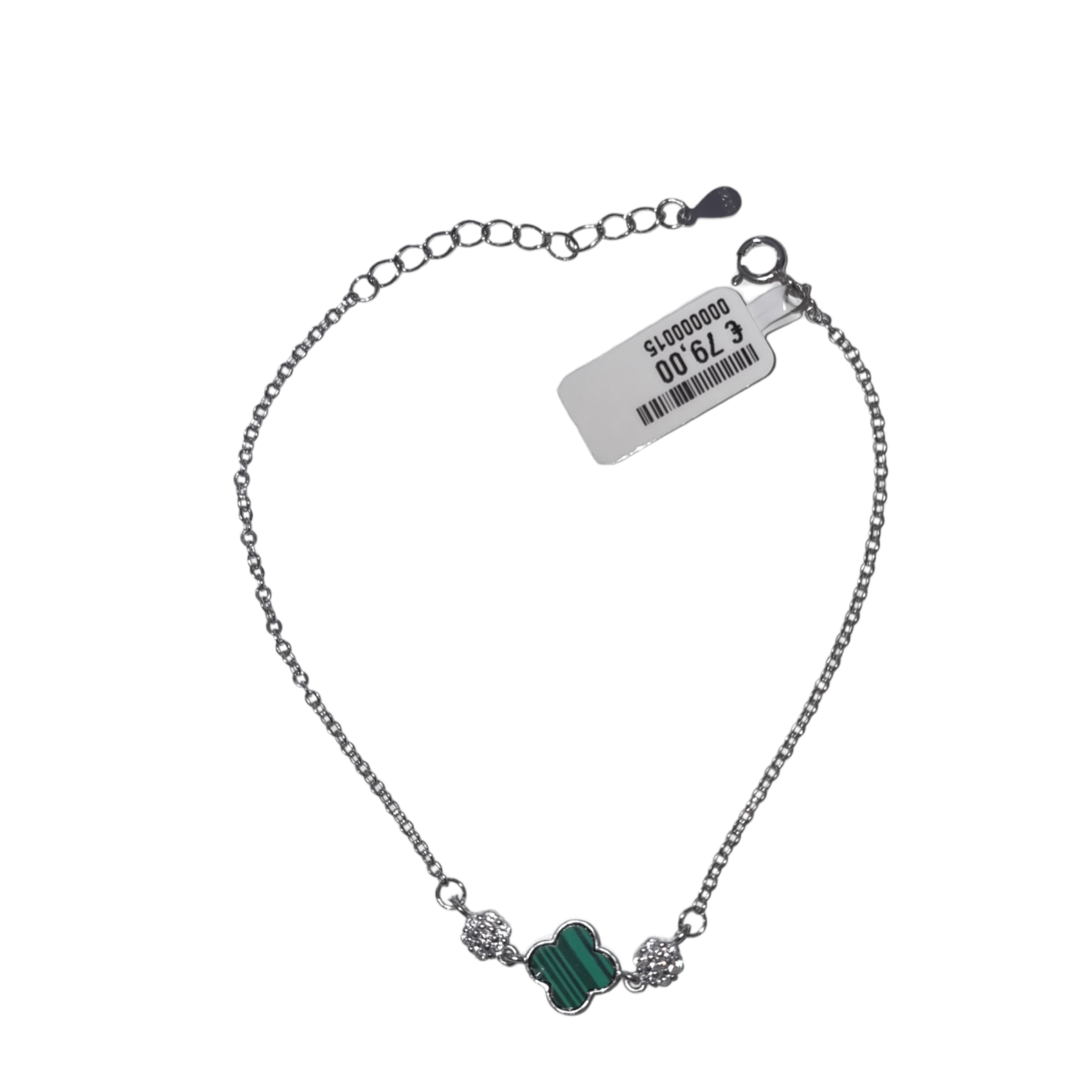 zilveren armband met groen steen