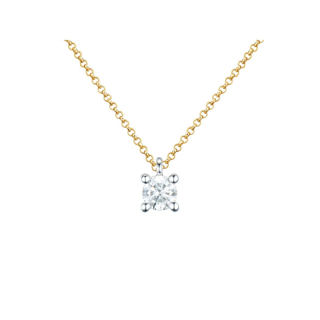 bicolor gouden 18kt ketting + 0.20ct bril