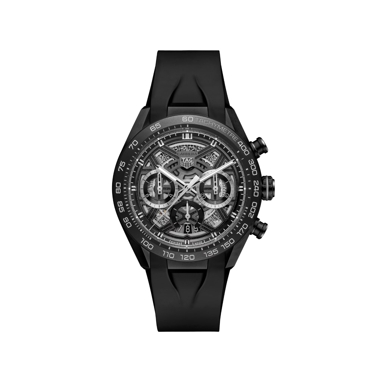 Dit TAG Heuer horloge behoort tot de Carrera Extreme Sport collectie.
Referentienummer: CBU2080.FT6272 

Dompel jezelf onder in de essentie van de motorsport met deze opvallende 44mm TAG Heuer Carrera Chronograph. Geheel in het zwart gekleed, is het een gedurfde uiting van elegantie en kracht, ontworpen voor degenen die leven en ademen voor de spanning van de race.

Het hart van dit uurwerk is het uiterst betrouwbare en nauwkeurige TH20-00 in-house chronograafuurwerk, de ideale metgezel voor elke racer.

De skeletonized wijzerplaat, met zwarte afwerking en gekorrelde zwarte details, past bij de zwarte flens en contrasteert met de heldere Super-LumiNova® aangebrachte wijzers.

Met een zwarte DLC-gecoate Titanium grade 2 kast en een matte keramische lunette, is dit gedurfde horloge een fort van veerkracht en stijl.


Uw TAG Heuer is 24 maanden na aankoop beschermd onder fabricagegarantie. Door het horloge te registreren op MyTAGHeuer kunt u deze garantieperiode met nog eens 3 extra jaar verlengen!
