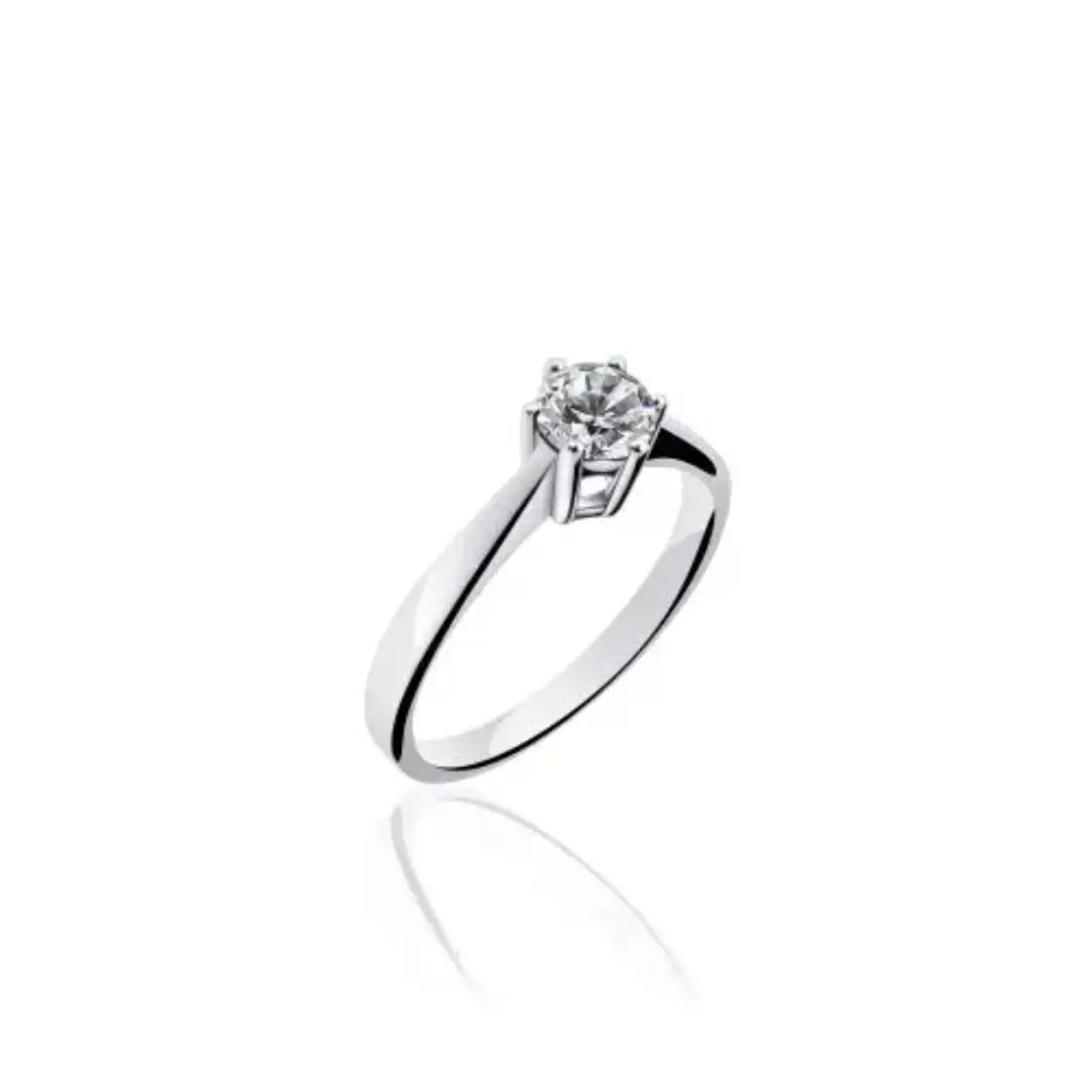 zilveren solitaire ring met zirkonia