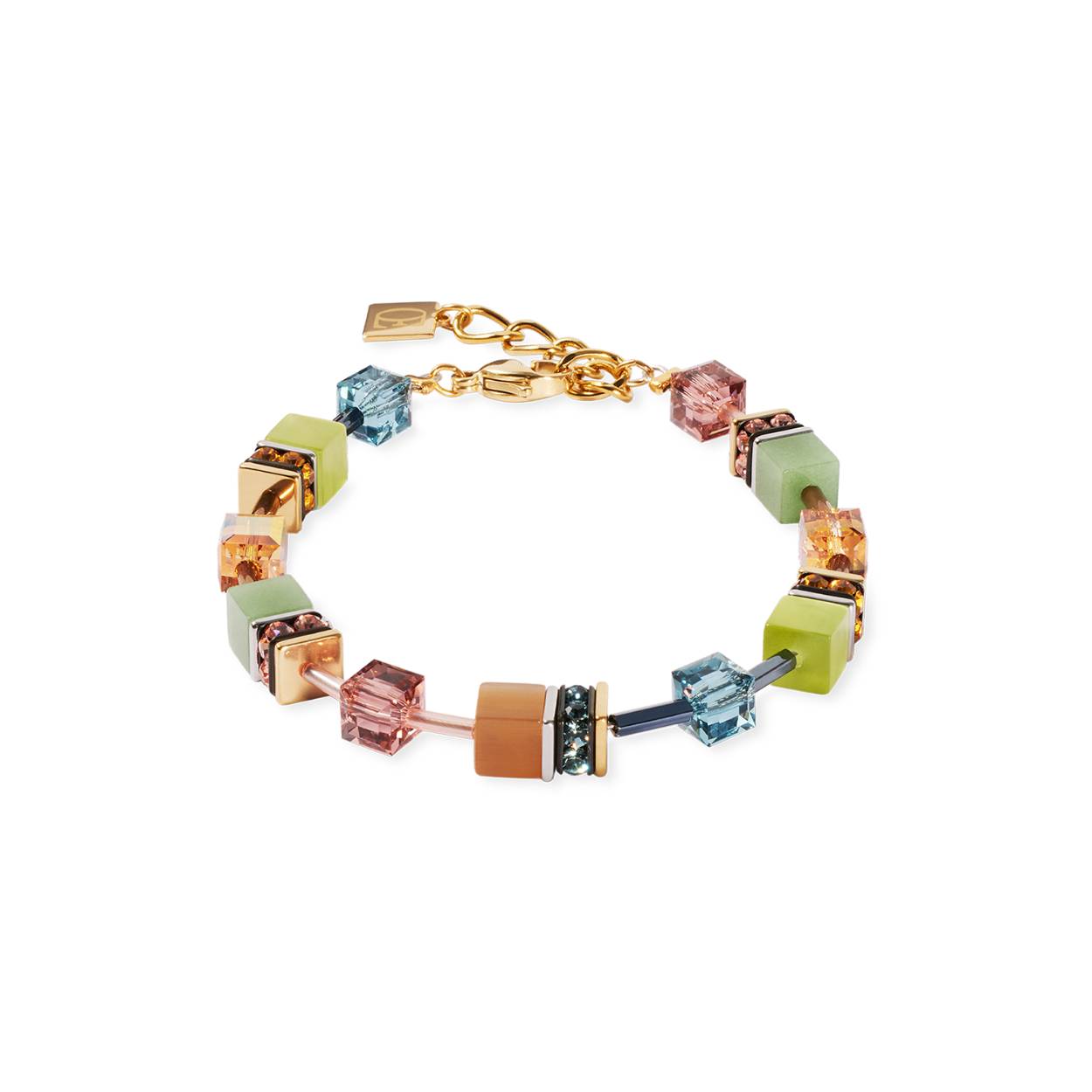 Coeur de Lion armband 2838/30-905 Olive-Green
met Swarovski en polaris