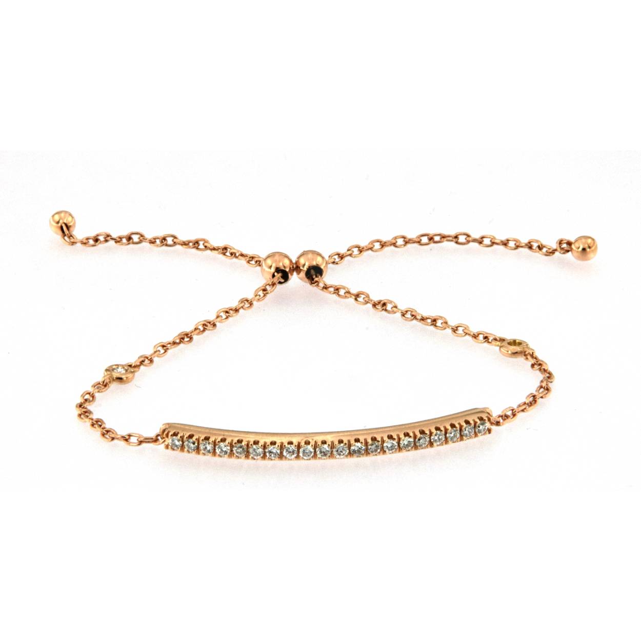mooie armband in roze goud 18kt met 0.41ct diamant (briljant)
deze armband kan je gemakkelijk zelf aan en af doen (zonder hulp)