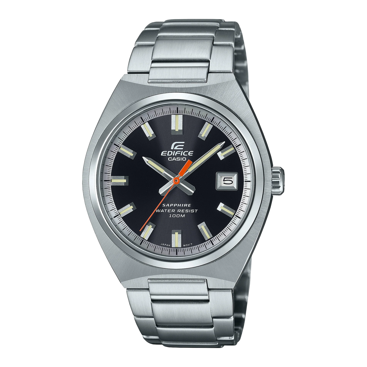 Dit Casio Edifice horloge heeft een kast gemaakt van Roestvrijstaal met een diameter van 42.5 mm en is voorzien van een metalen band. In de kast bevindt zich een Casio kwaliteitsuurwerk en is afgewerkt met Saffierglas.

Het horloge is 10ATM. Dit betekent dat het horloge geschikt is om mee te zwemmen. Verder wordt het horloge geleverd met 2 jaar garantie.
