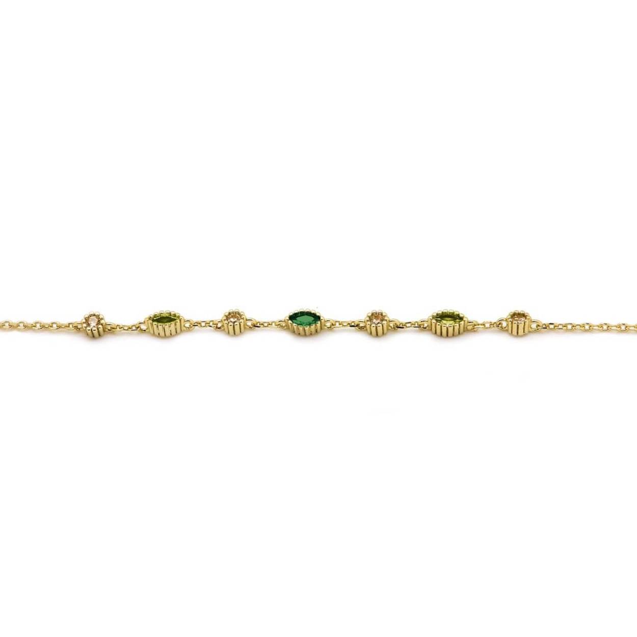 Karma armband JULES Emerald Green Goldplated