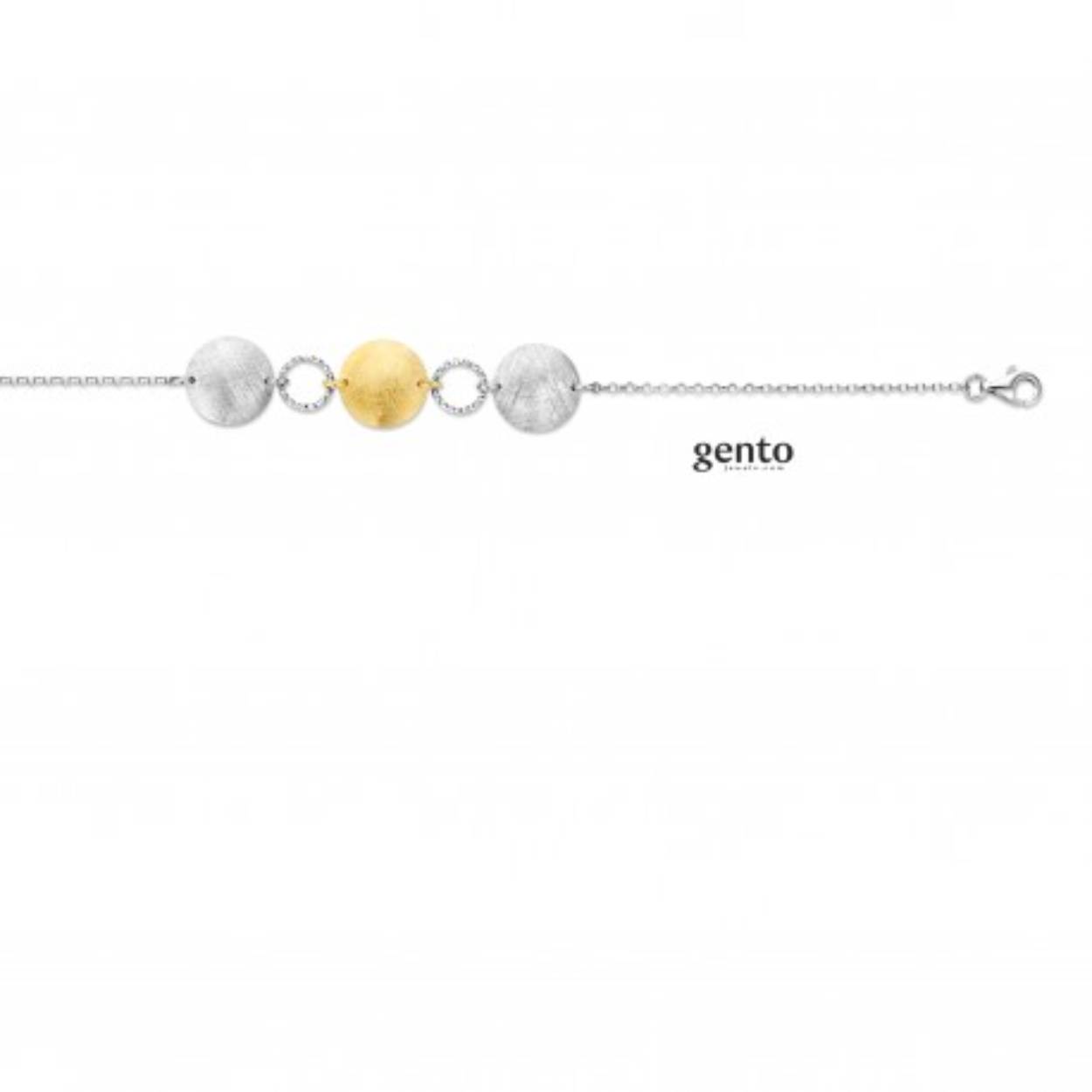 Zilveren armband gento met plaqué