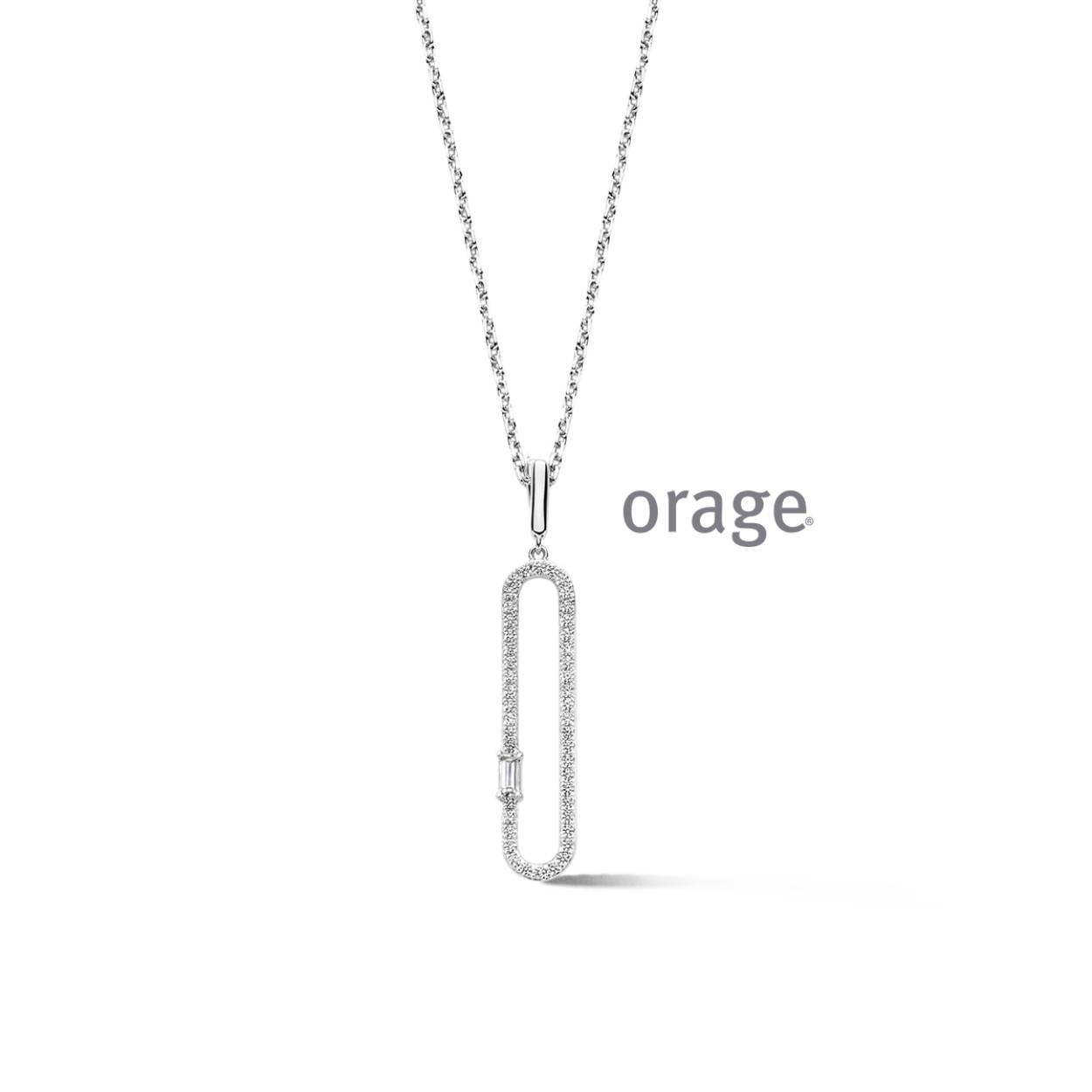 Zilveren ketting met hanger bezet met zirkoon
BA002