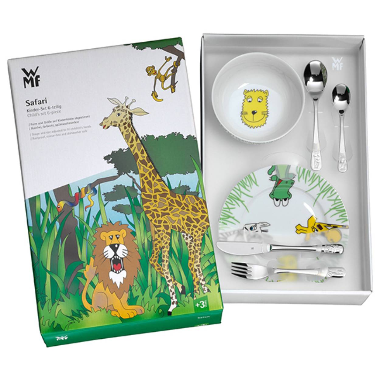 Kinderbestek edelstaal safari 6-delig