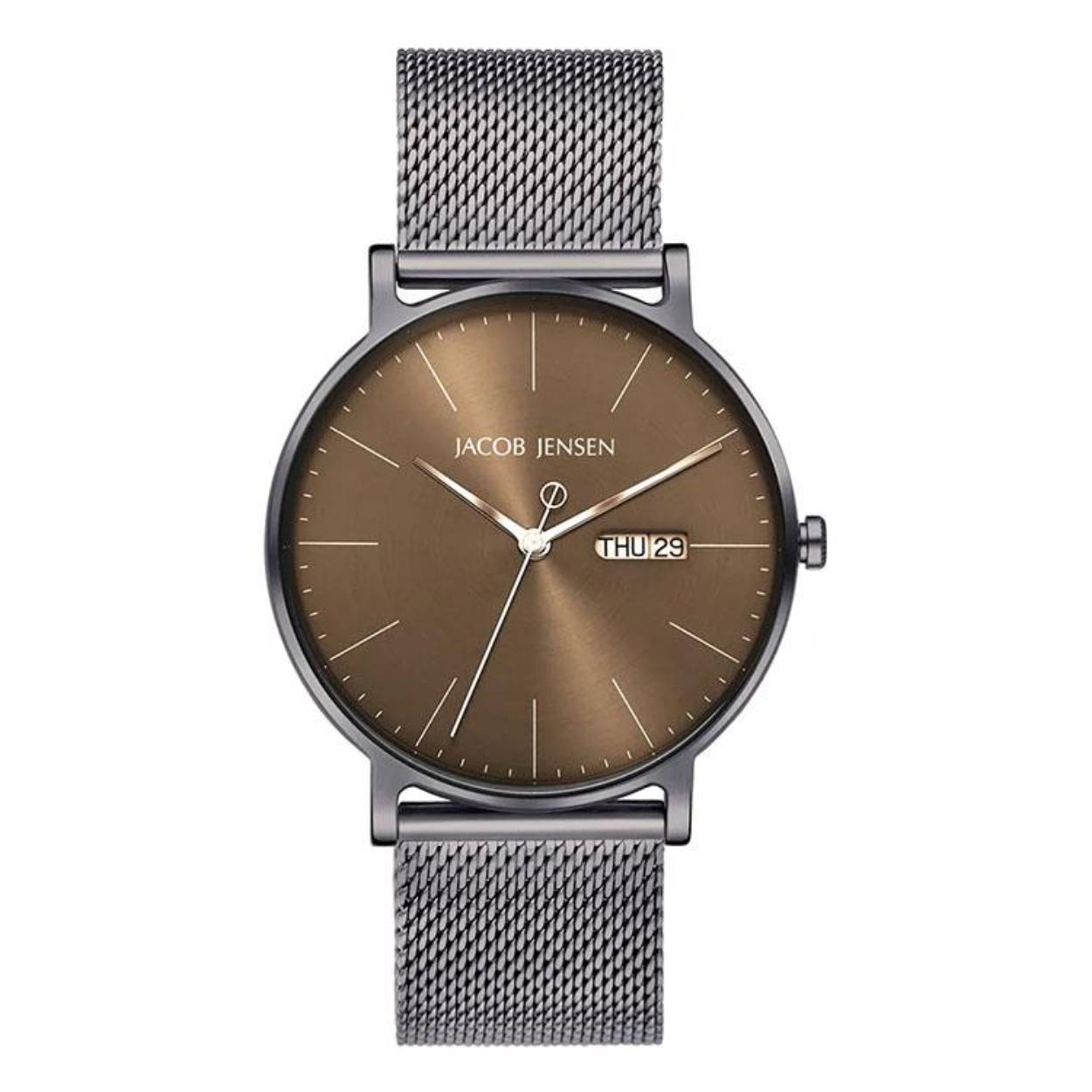 Dit is een horloge van het merk Jacob Jensen gemaakt voor heren.
De specificaties zijn als volgt:
Kastmaat: 40 mm
Kastdikte: 8
Bandlengte: 19
Bandbreedte: 20
Waterdichtheid: 5 ATM / 50 Meter / 165 Feet
Dit horloge heeft de volgende functies/eigenschappen:
Datumaanduiding
Dagaanduiding