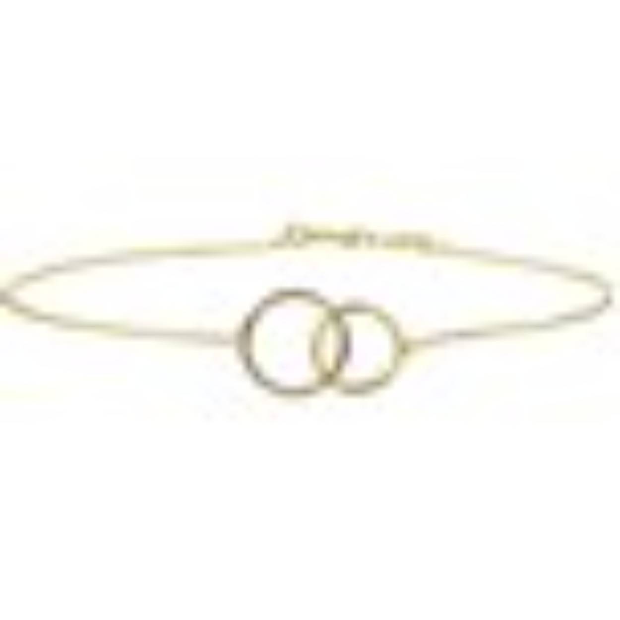 14k geelgouden armband met dubbele cirkel motief op 18cm lengte