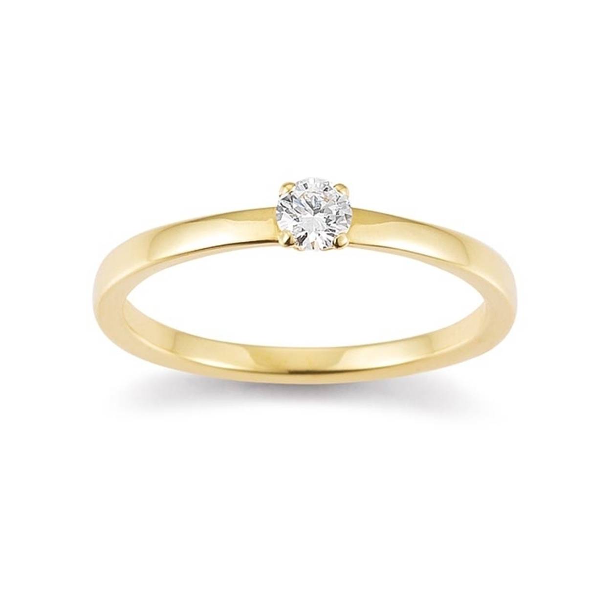 Solitair/verlovingsring geelgoud - 14kt - 0.15ct
