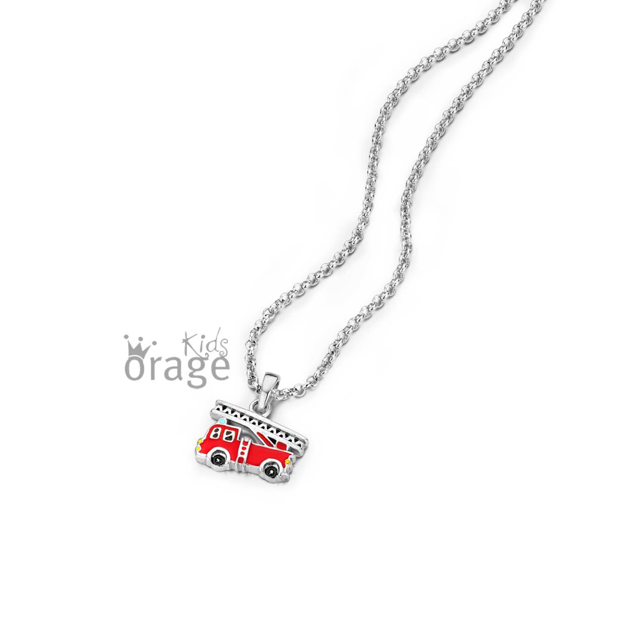 Orage Kids collier zilver brandweerwagen