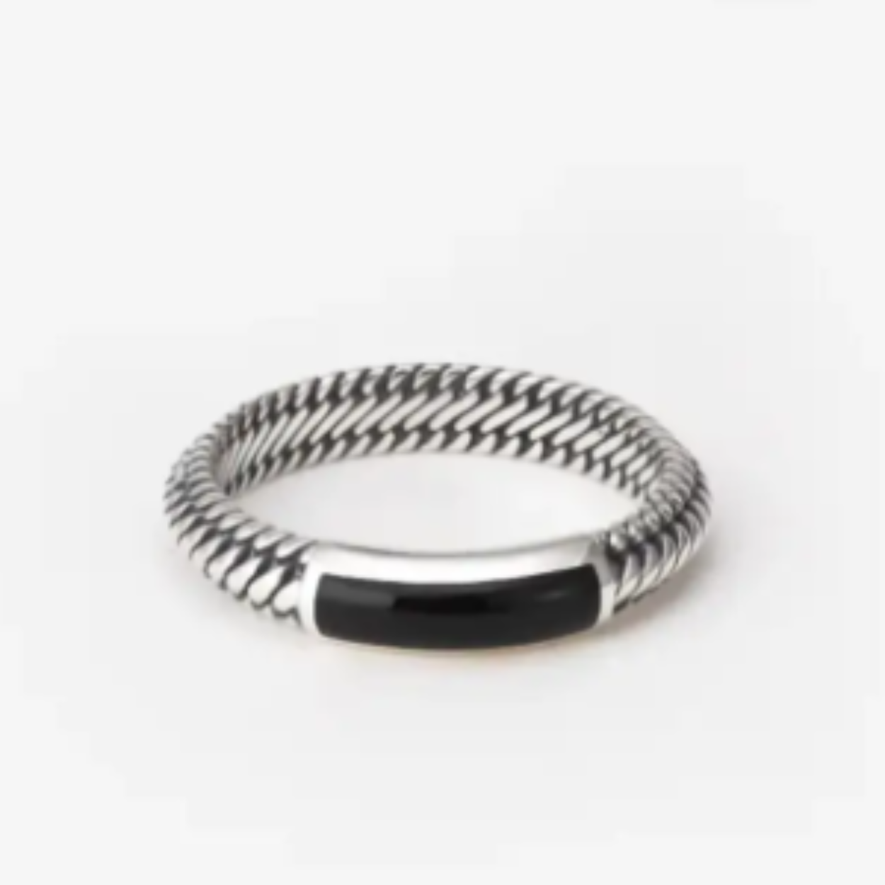 613ON 17 - Ben Mini Gemstone Ring Zilver Onyx