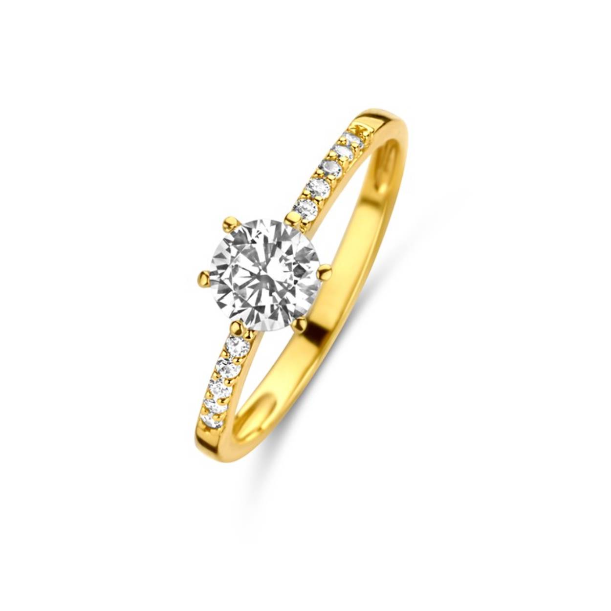 Gouden ring met zirkonium