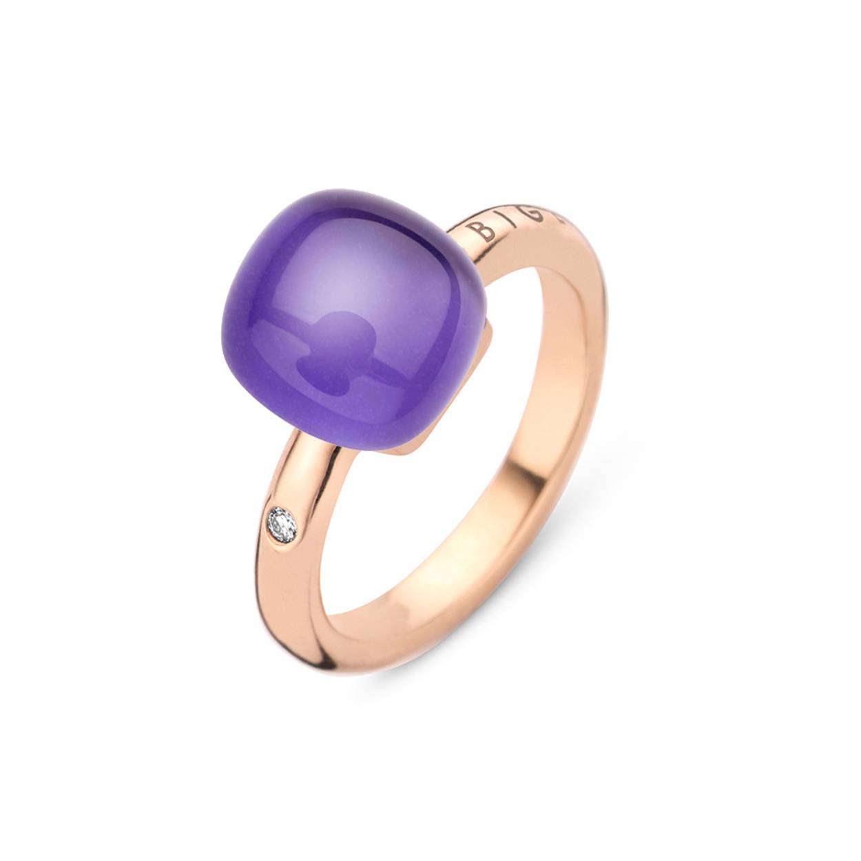 18 karaat rosé gouden ring met amethist, lapis en parelmoer.

BIGLI-juwelen zijn met zorg gemaakt in 18 kt goud, zorgvuldig geselecteerde edelstenen en hoogwaardige diamanten (Clarity VS1-VS2 TW).
Edelstenen zijn verkrijgbaar in meer dan 40 kleuren.