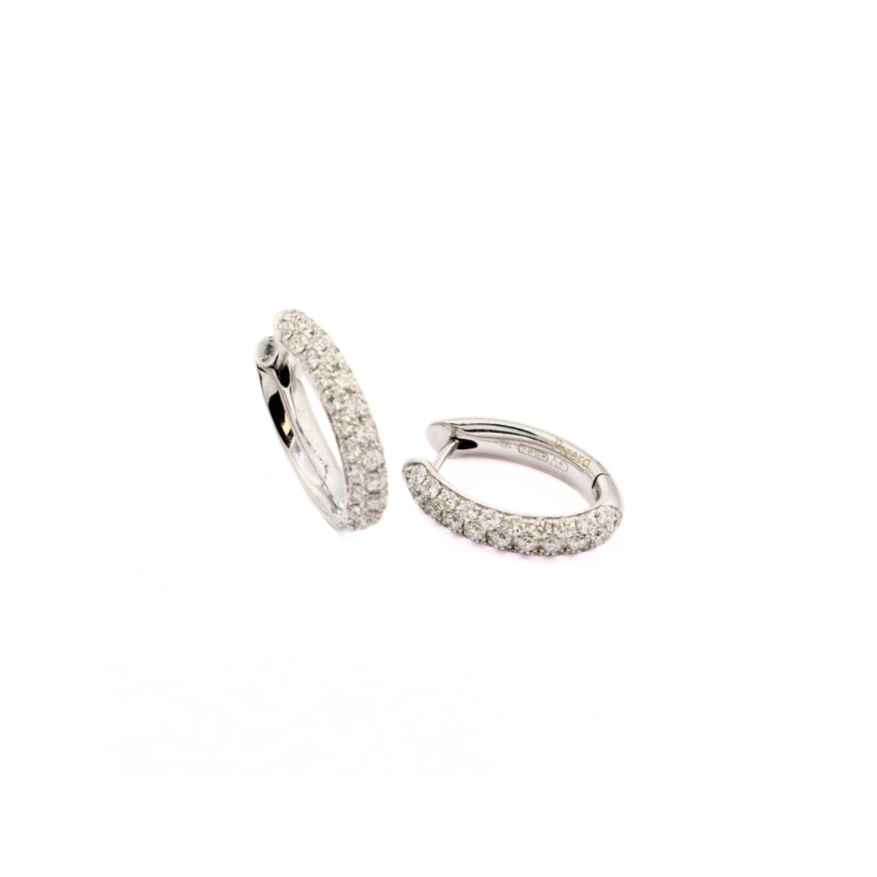 OORBELLEN VISCONTI IN 18 KT WITGOUD MET DIAMANT