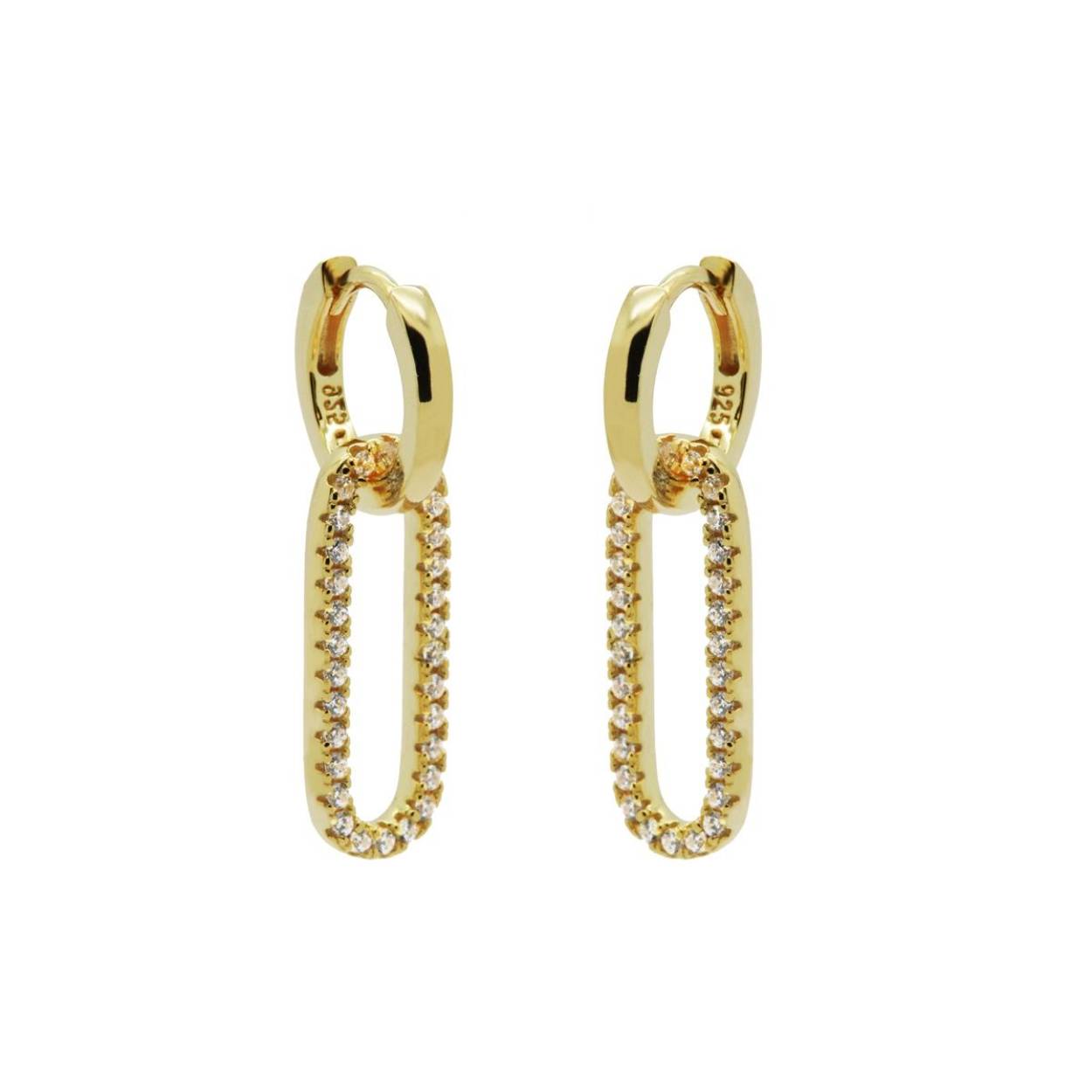 H83GP Karma oorringen | zilver verguld | zirkonia