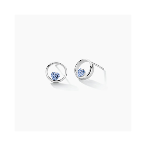 FJF Icon Heart oorknoppen Licht Blue CZ