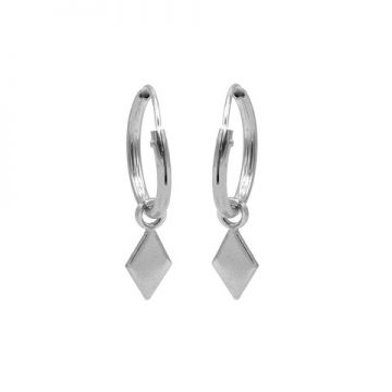 Hoops Symbols Diamond Shape Silver