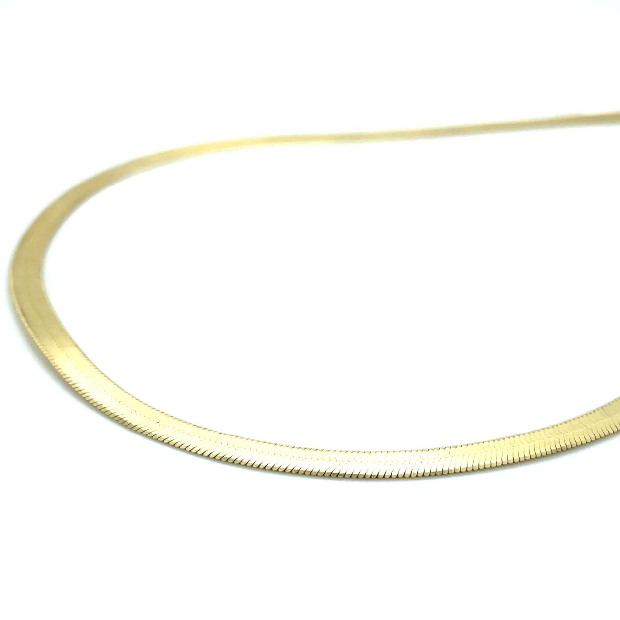 Geelgouden Serpentine collier 45cm. 
14karaat. 3,9mm breed.