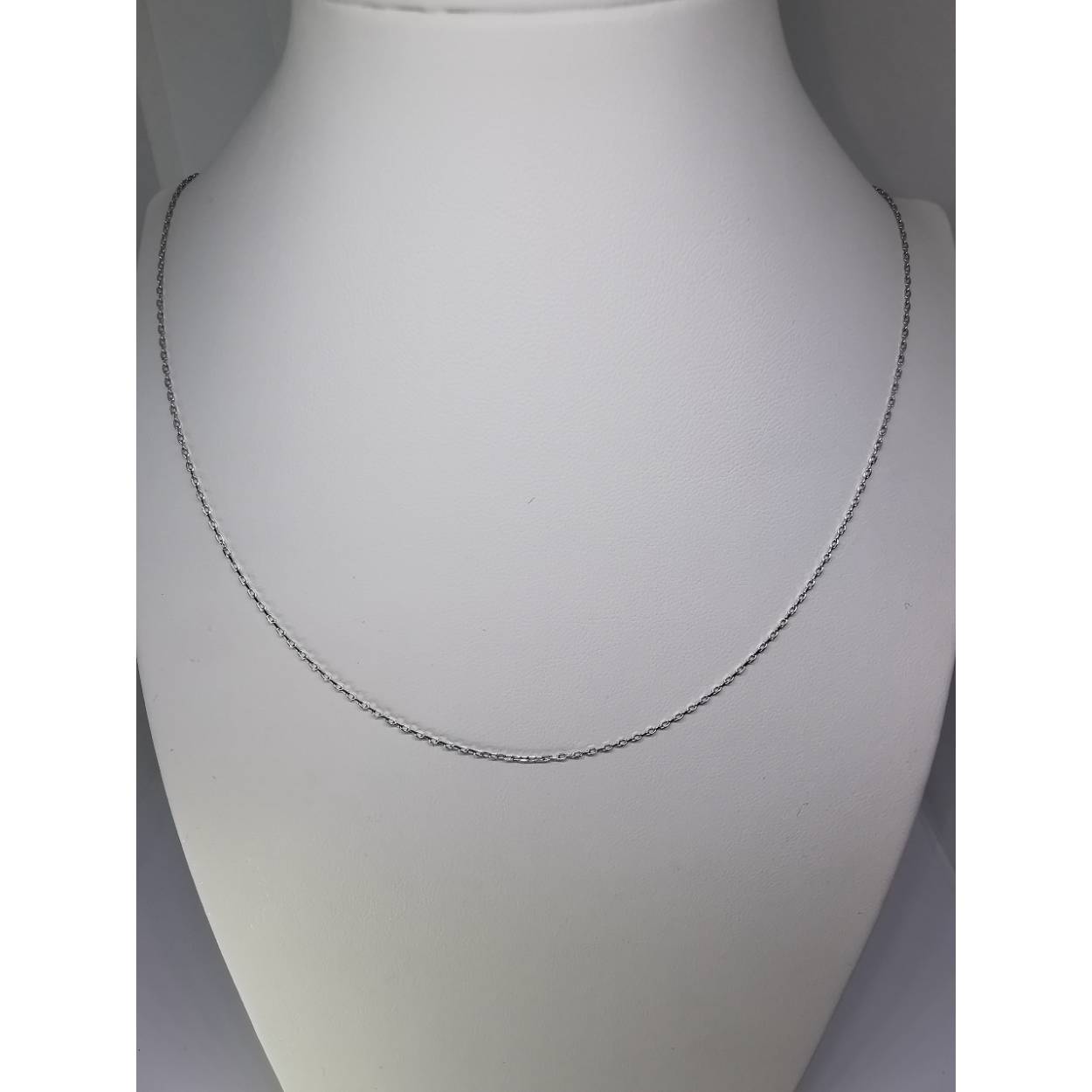 14 karaat wit gouden anker schakel collier.

1.5 gram
50 cm lang