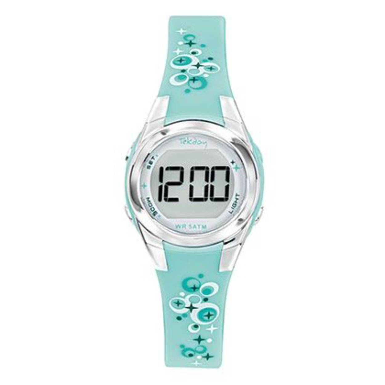 FUNCTIE digitaal
BAND silicone
WATERDICHTHEID 5 atm
METAAL kast ABS, edelstaal deksel
TYPE tekday junior
MAAT 26 mm