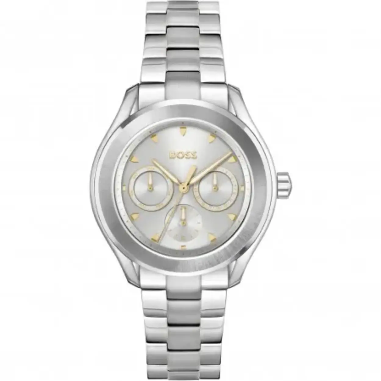 BOSS HB1502747 LIDA Dameshorloge 38mm 
Dit BOSS horloge uit de LIDA serie met artikelnr: HB1502747 heeft een stijlvolle look. Zeer geschikt voor de moderne stijlvolle vrouw van nu. Het dameshorloge valt op door zijn stalen ronde horlogekast met een platte bezel en een grijze sunray wijzerplaat met dag, datum, en 24-uursaanduiding. Aan de kast zit een stalen schakelband met vouwsluiting. De kast van het horloge heeft een doorsnee van 38mm met mineraalglas en is 3ATM. 

HET MERK:
HUGO BOSS is afgestemd op levensstijlen waar het gaat om kwaliteit en precisie. Het wereldwijde fashionlabel is verdeeld in twee merken: BOSS en HUGO. Het merk BOSS biedt geavanceerde, moderne horloges gericht op kwaliteit en design om een onberispelijke look te creëren – of het nu zakelijk, casual of sportief is. De horloge collectie van BOSS is perfect afgestemd op levensstijlen waar het gaat om kwaliteit en precisie. BOSS is op maat gemaakt in een onberispelijke stijl.

Blijf stijlvol bij de tijd. Voor de BOSS-vrouw is stijl het handelsmerk en draait alles om
details. Breng uw look naar een hoger niveau met onze nieuwe en kenmerkende horlogecollectie.

SPECIFICATIES:
- Mineraalglas
- Ronde kastvorm, Ø 38mm
- Stalen horlogekast
- Grijze wijzerplaat
- Stalen schakelband