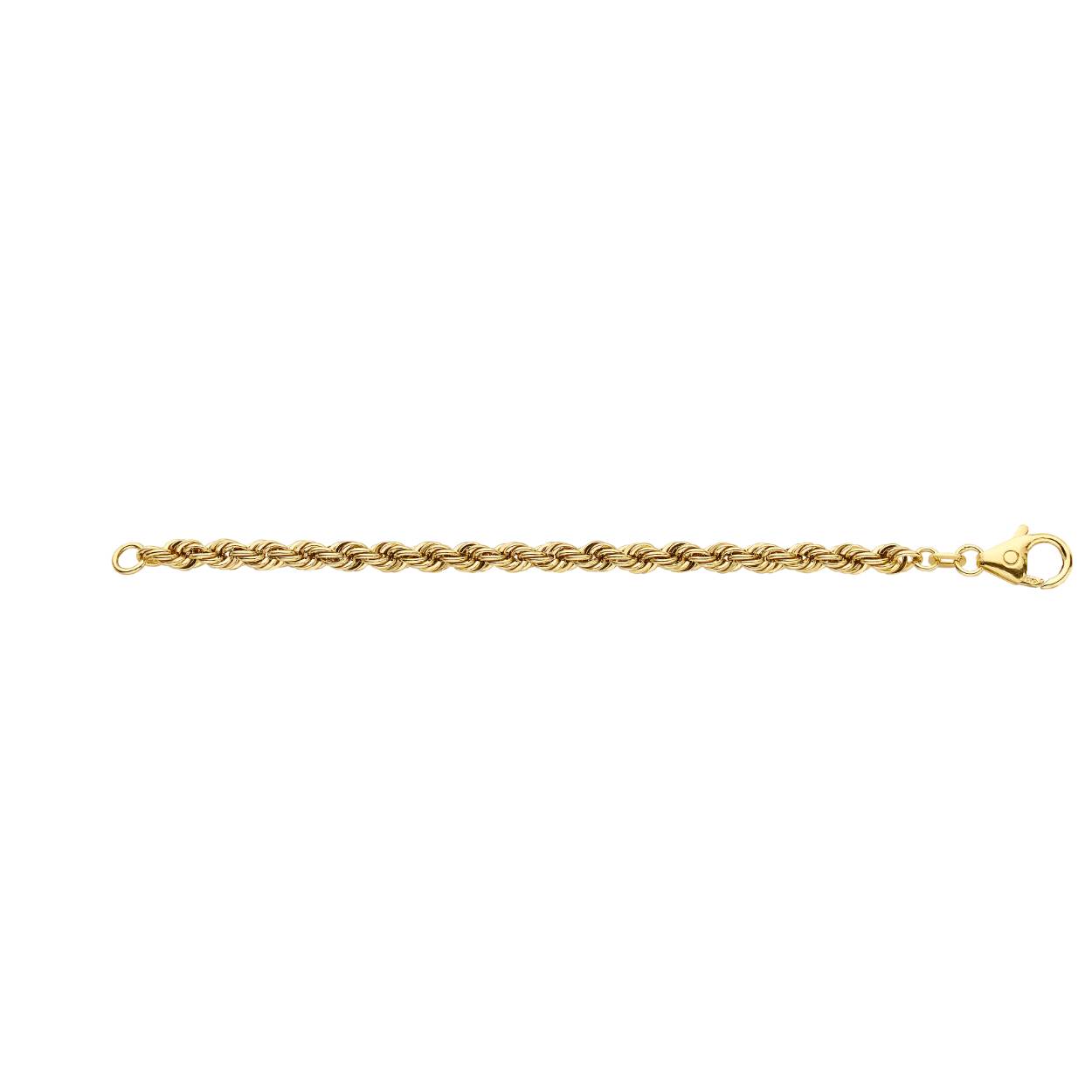 Fjory 40-K0460 14 Karaat plaatgoud op zilver collier, koord, 4MM, lengte 60CM