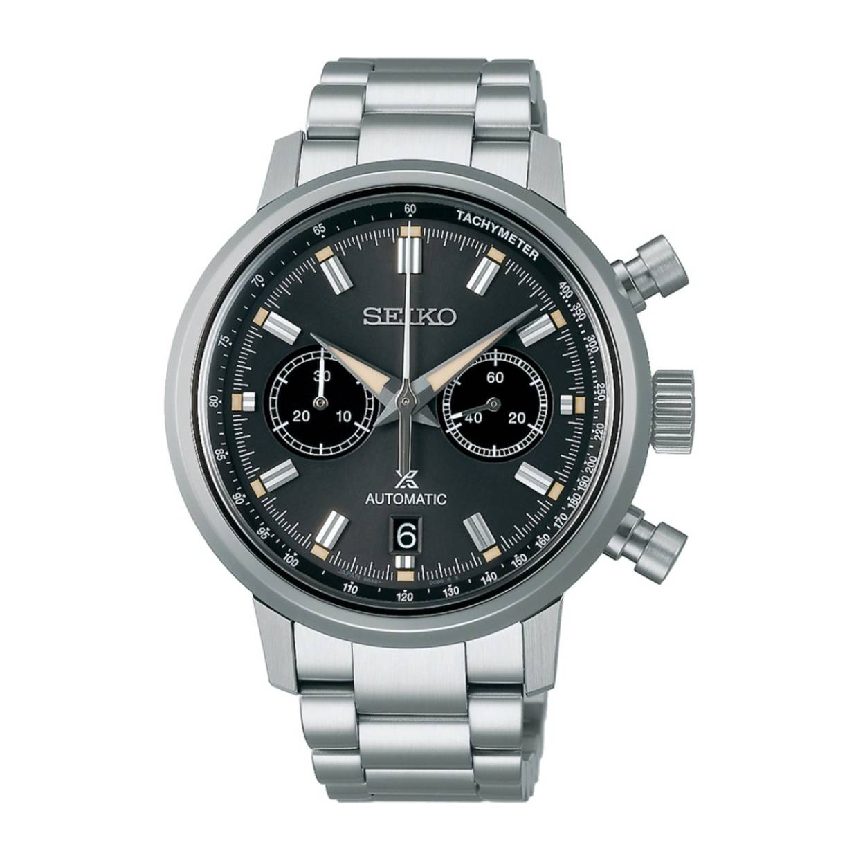 Seiko - SRQ037J1
Dit Seiko Prospex herenhorloge is bekend onder Seiko-referentienummer SRQ037J1 en daarnaast onder het EAN: . Het horloge heeft een mechanisch uurwerk met automatische opwindfunctie dat geplaatst is in een edelstalen kast. Op de zwarte wijzerplaat is analoge tijdsweergave zichtbaar. Aan de kast zit een staal- of zilverkleurige stalen horlogeband met een vouwsluiting.

Het mechanisch uurwerk met automatische opwindfunctie biedt u datum-aanduiding als tijdfunctie(s). Daarnaast vindt u in het uurwerk een stopwatch-functie (chronograaf). De ronde horlogekast is 100m waterdicht en voorzien van een saffierglas.