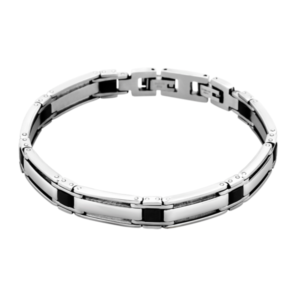 LOTUS STYLE HEREN STAAL ARMBAND MEN IN BLACK