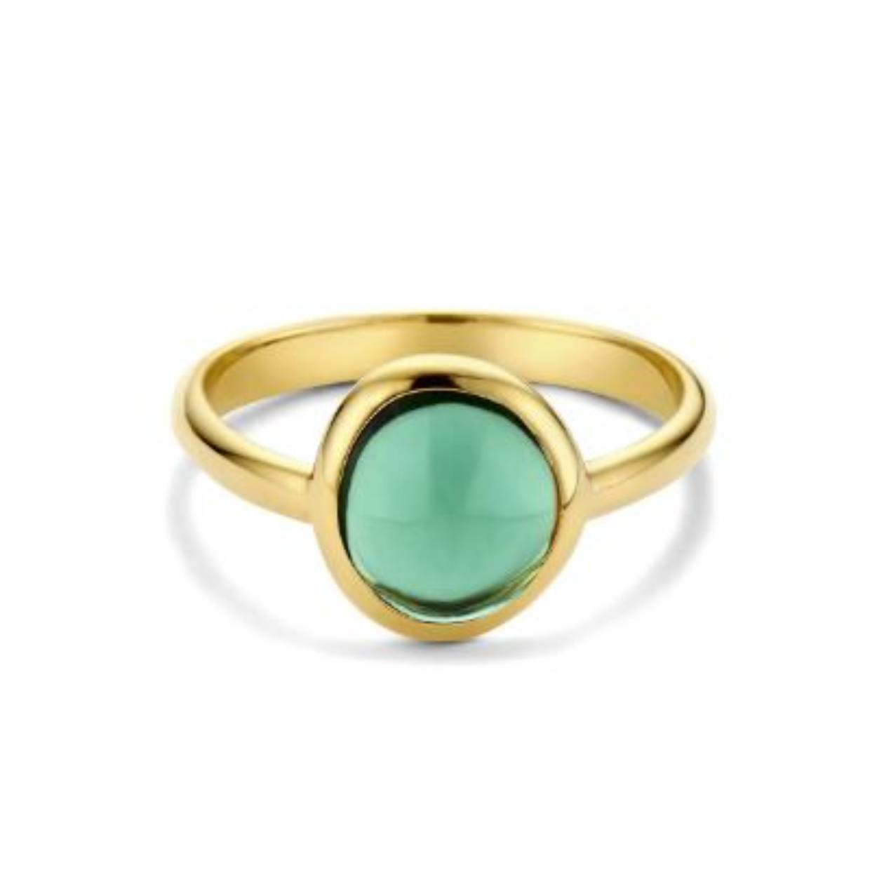 14kt gouden ring met groene toermalijn
