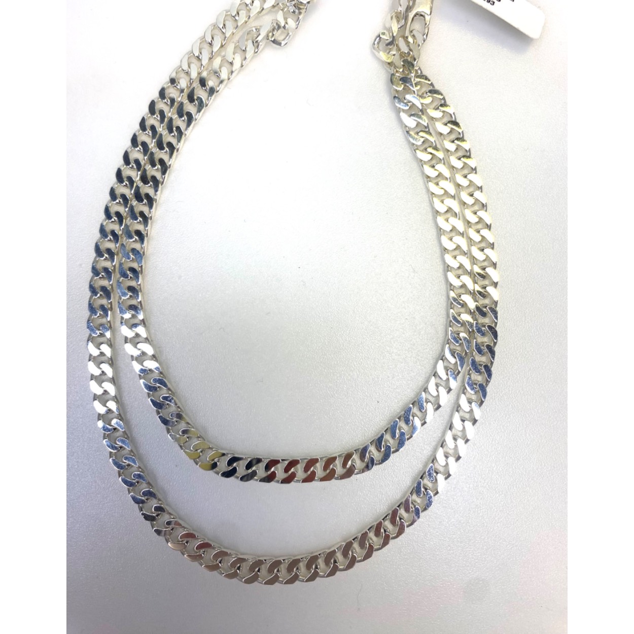 ZILVER HEREN GOURMET COLLIER PLAT 60 CM/ 5 MM