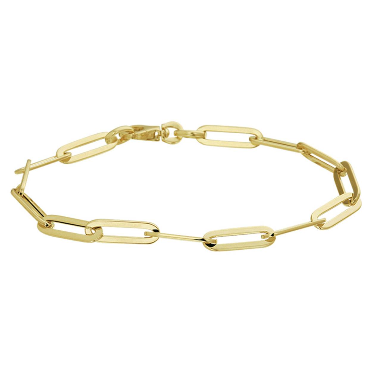 Geelgouden armband paperclip VIJE025