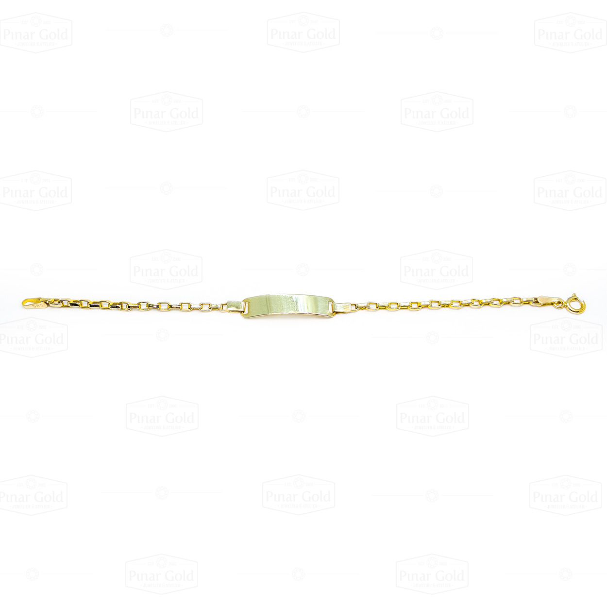 14 Karaat geel gouden Baby Armband met naamplaat  1.70 gr