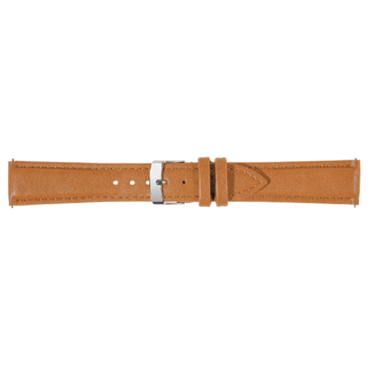 Horlogeband leder 20mm licht bruin easy clic