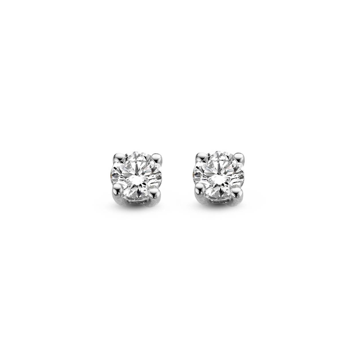 Aurore - Olivia 18kt witgouden oorstekers, 4pootschaton, bezet met labgrown diamanten - OA25010020