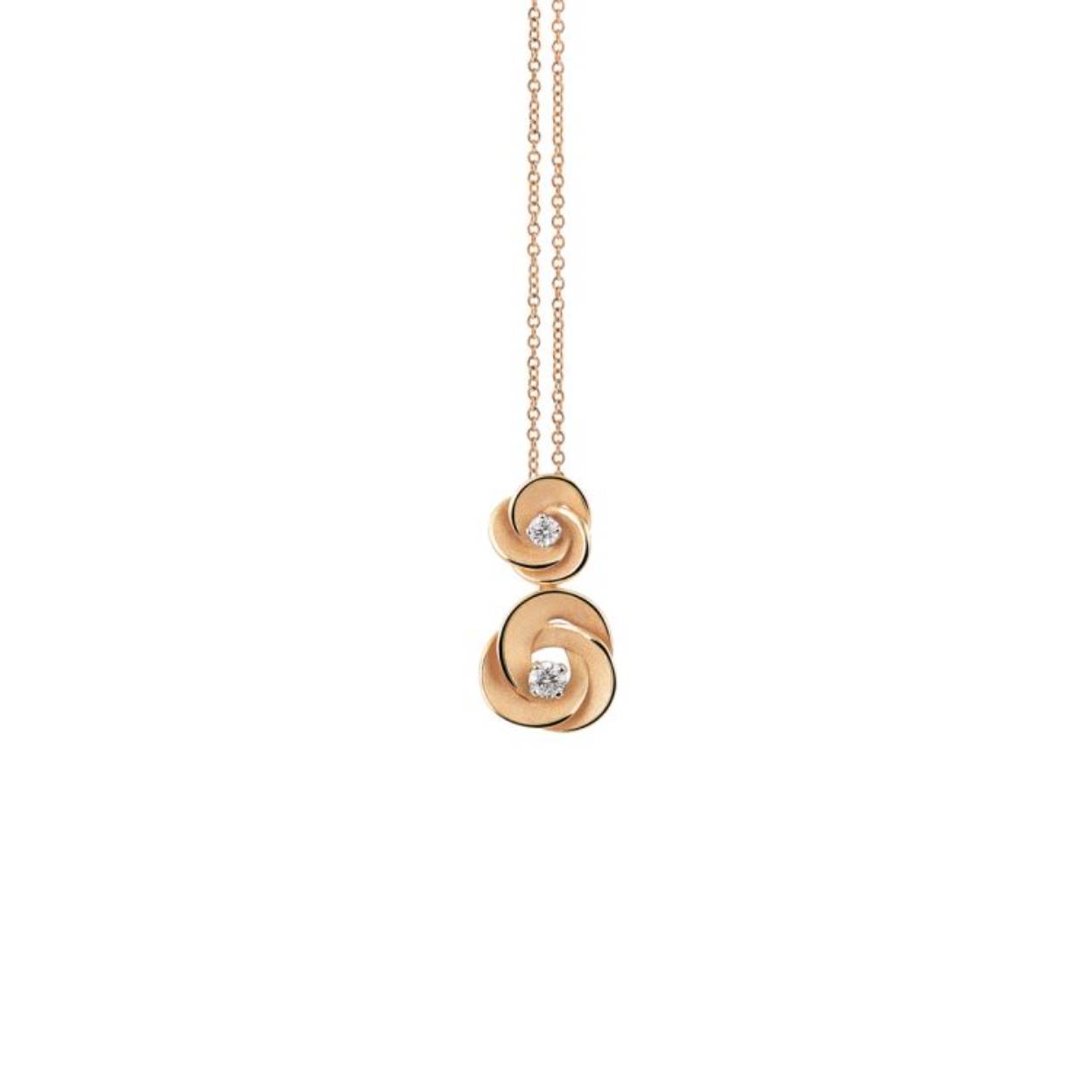 Desert Rose Series collier, 18Kt Orange Apricot Gold met diamanten 0.16ct

