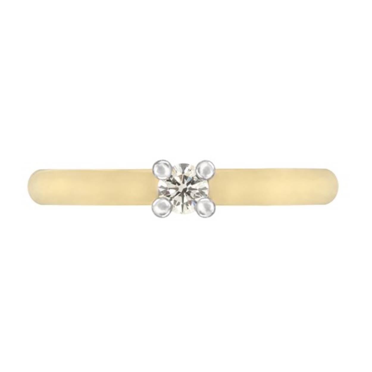 Deze solitair ring heeft een hoog draagcomfort door de ronde binnenkant. Een prachtige briljant van 0,10 ct. maakt deze ring helemaal af.