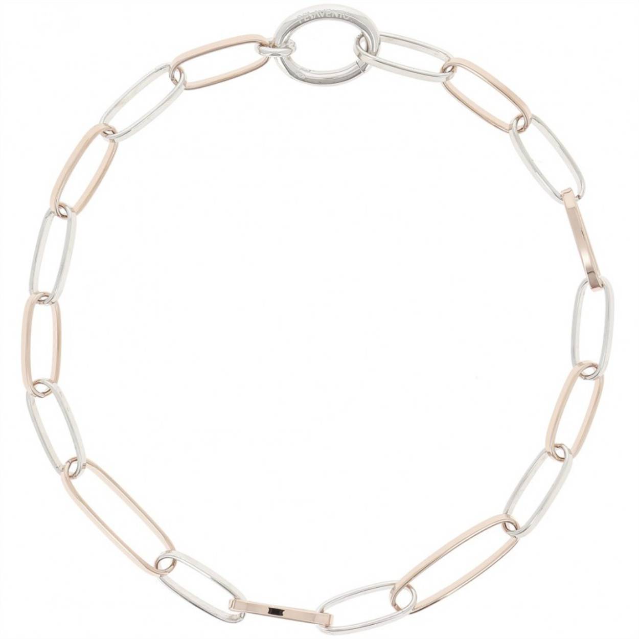 Deze collier is van het merk Pesavento. Het is een damessieraad gemaakt van zilver . De collier is roze van kleur.