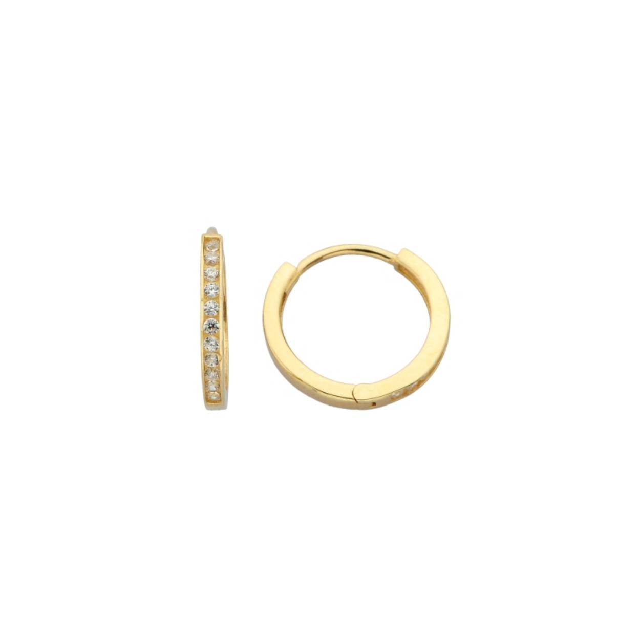 MY iMenso GOLD Creoli earrings "Stretto CZ 1,9x15mm"