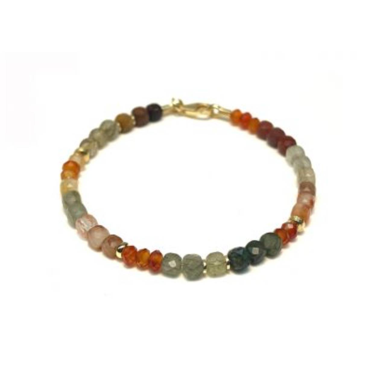 Armband karneol, smaragd, zonnesteen en maansteen