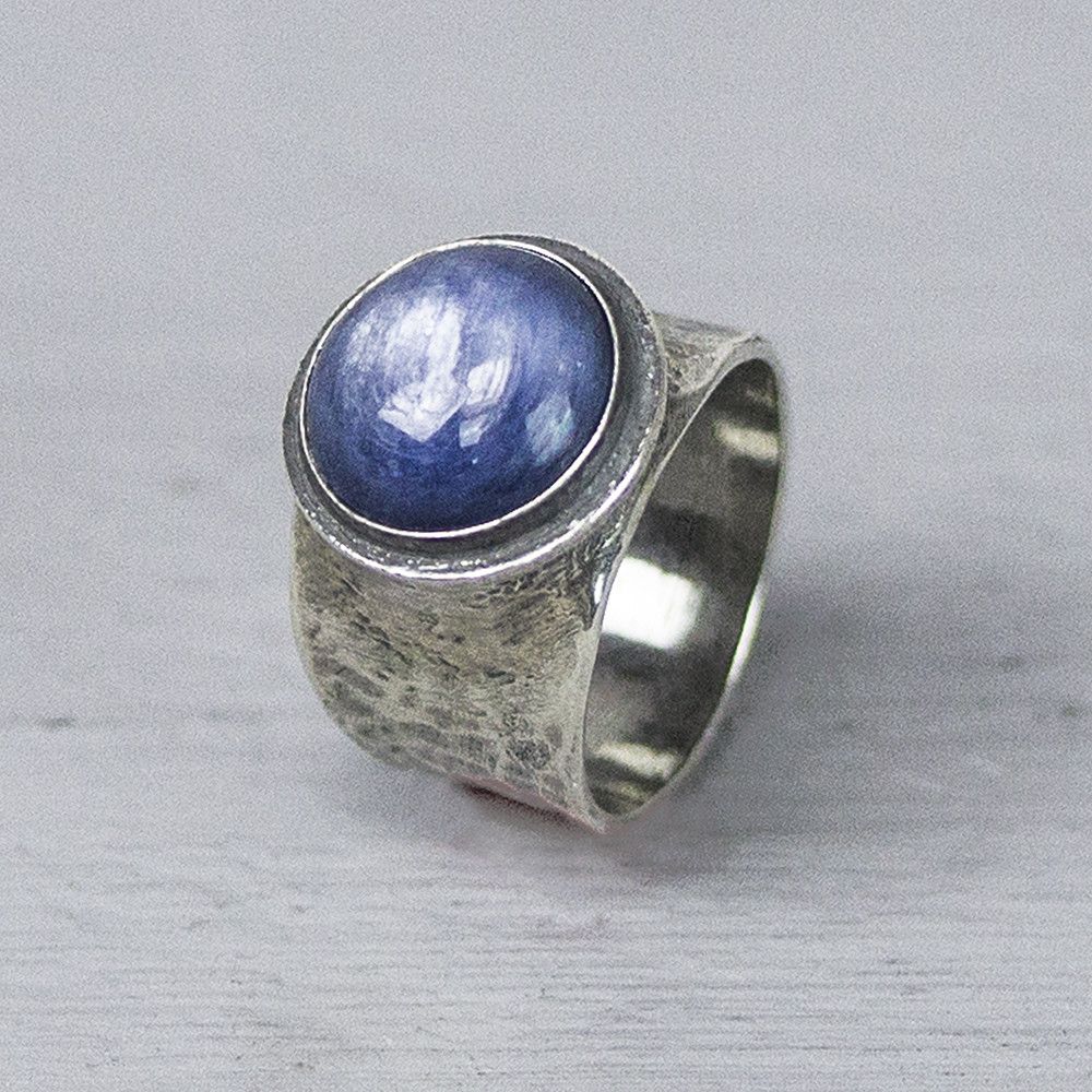 Ring zilver oxy met Kyaniet