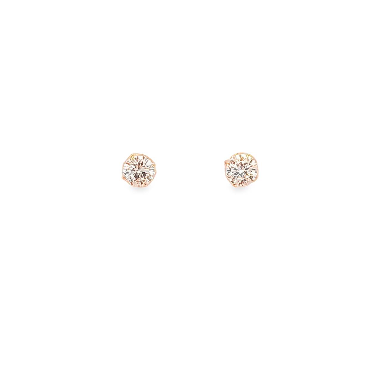 geelgouden oorknop met zirconia