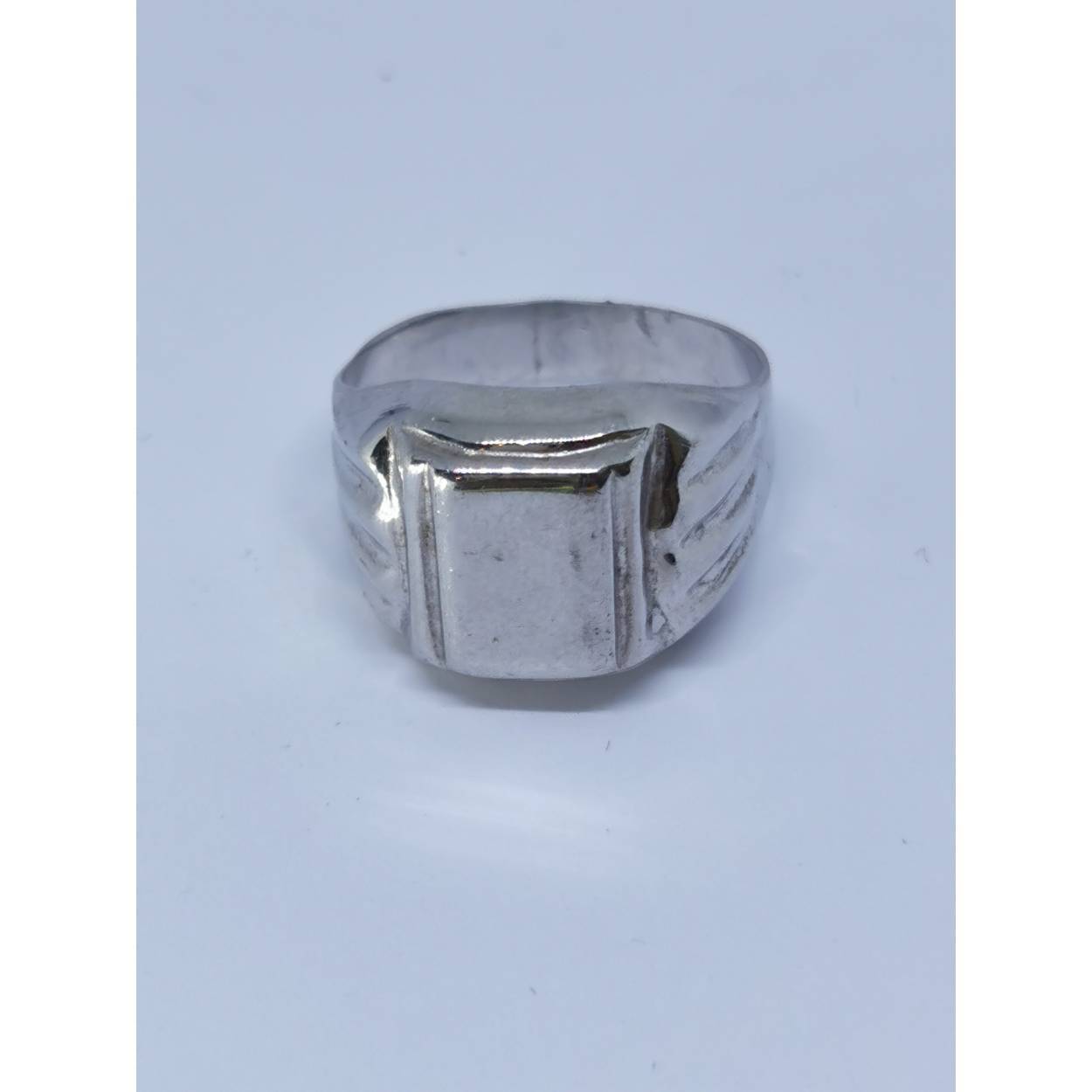 Zilveren heren zegel ring 