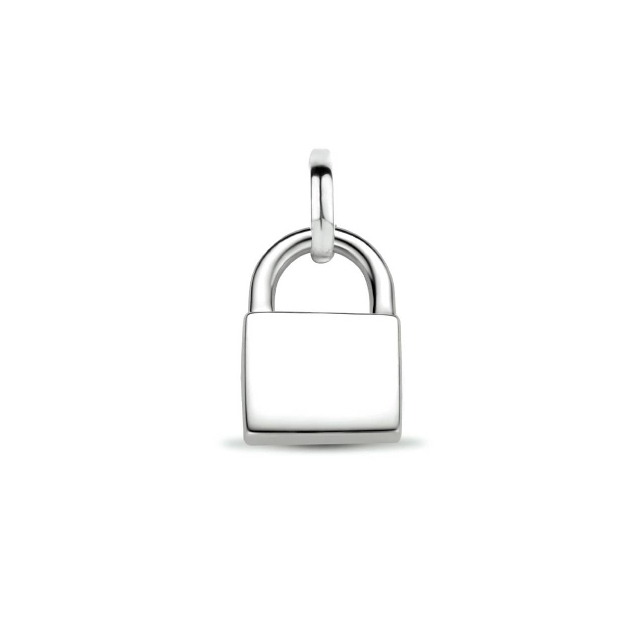 Gerhodineerd 925 zilveren hanger in de vorm van een slot. Het slotje heeft een afmeting van 17.5x12mm.