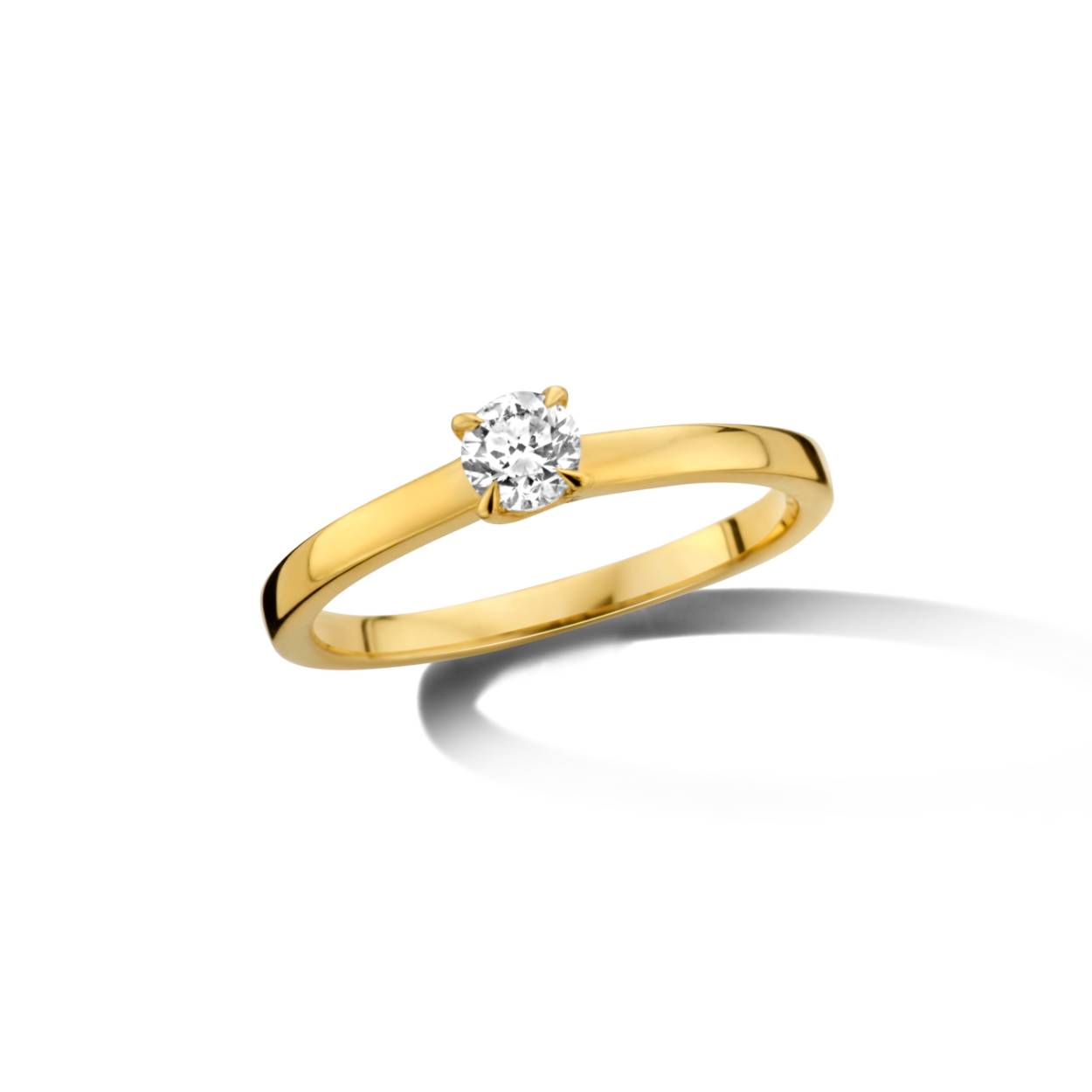 Ring geel goud met diamant 0.23ct