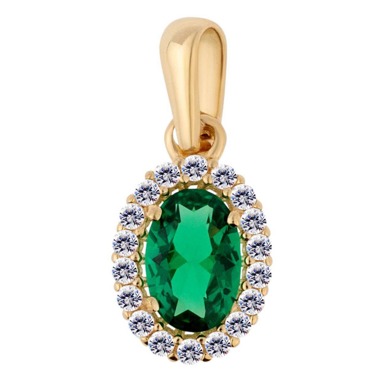 14 krt geelgouden hanger met zirconia.
