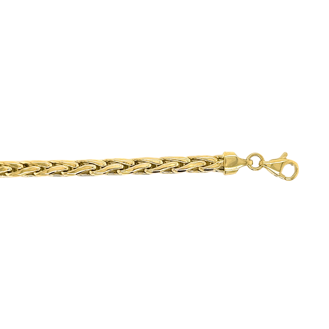 Deze geel gouden armband is bijzonder mooi gemaakt. De armband is gemaakt van 14-karaats geelgoud en de schakel heet een 'vossenstaart'. Deze armband is perfect voor iemand die houdt van geelgoud!