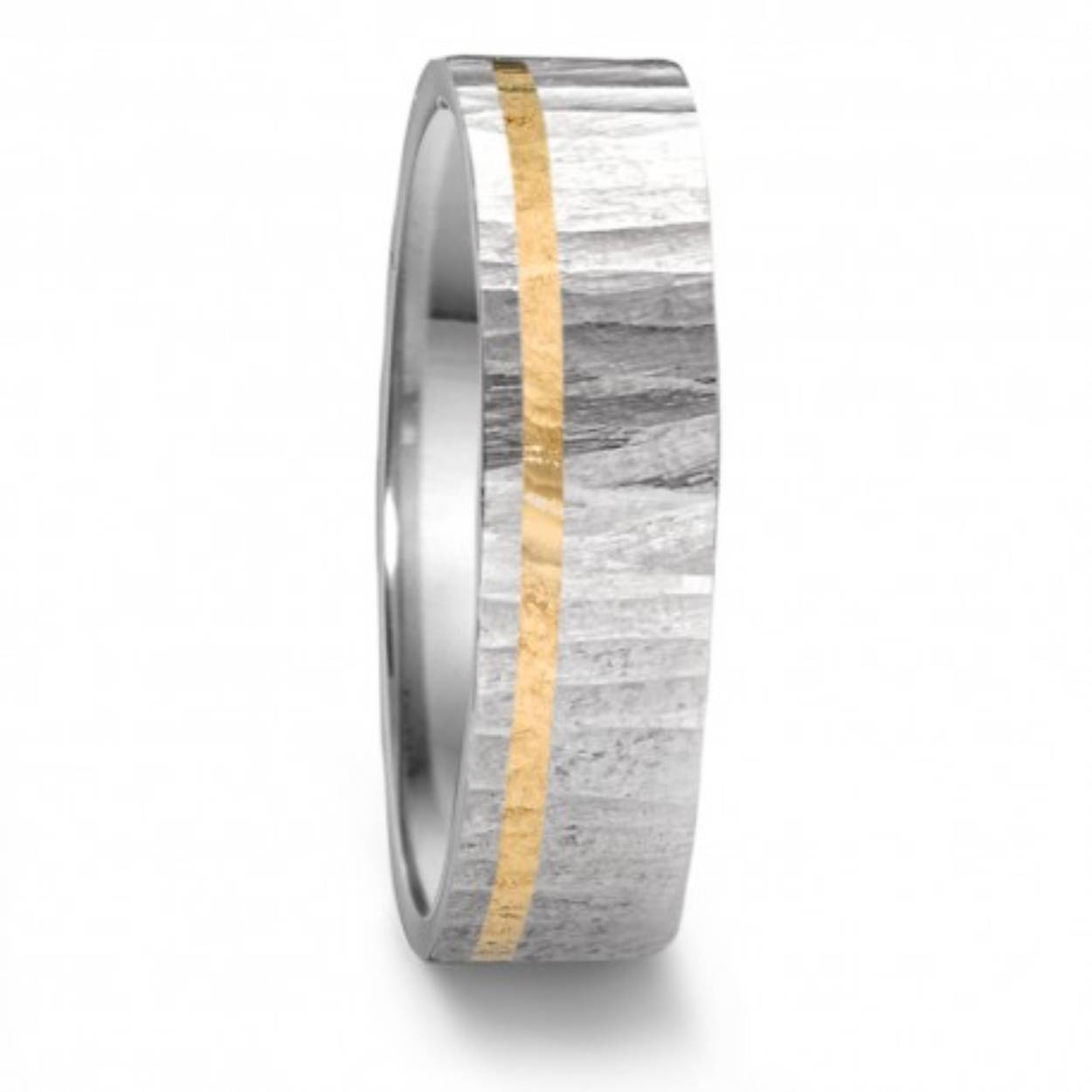 TeNo staal ring + 18kt gg mt 65