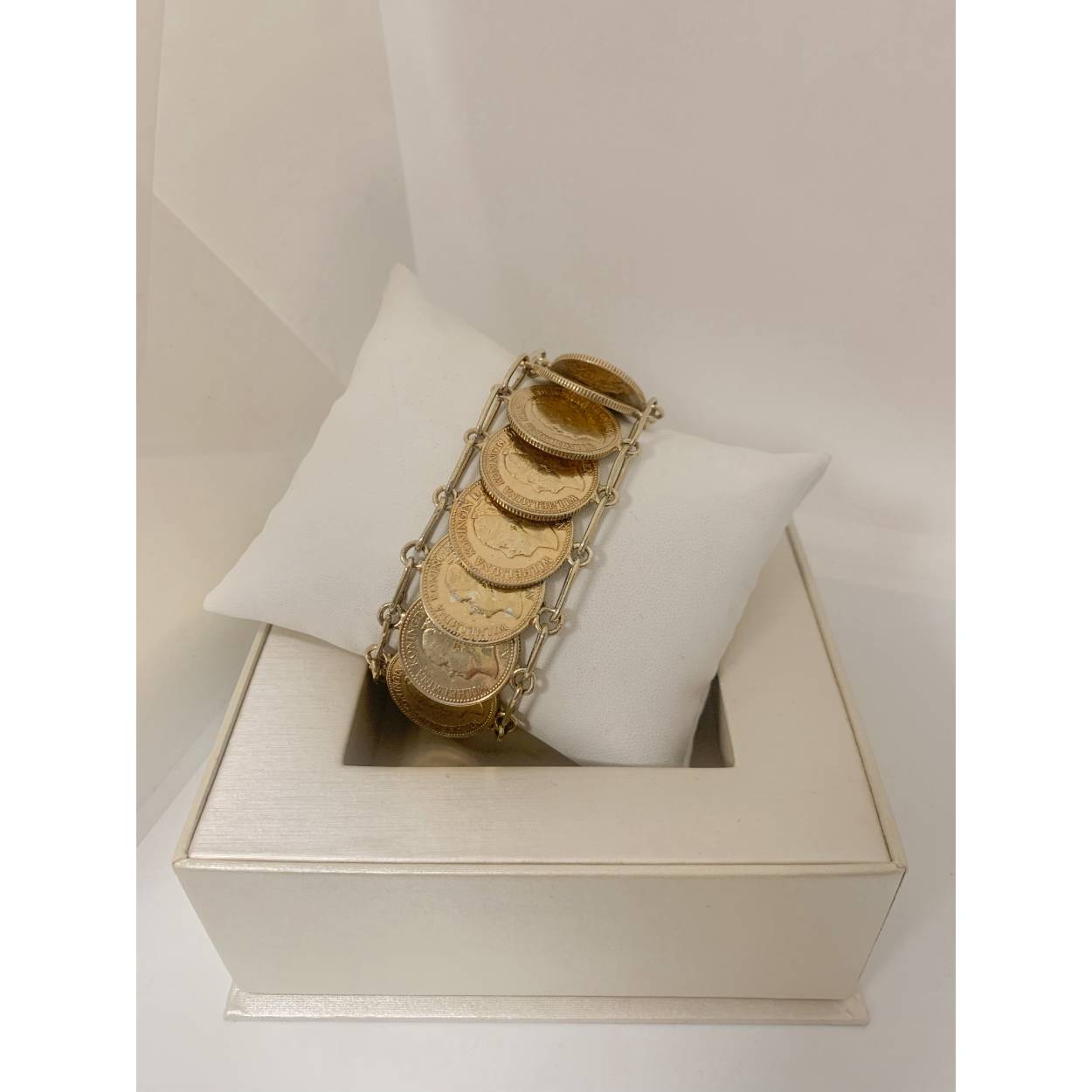 VINTAGE zilveren armband - munten